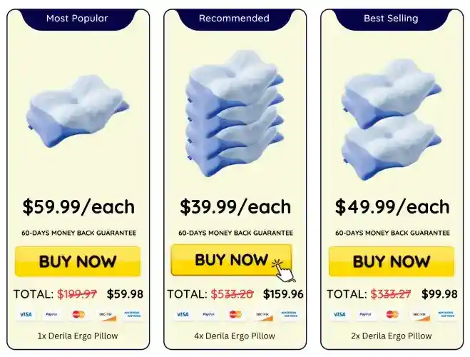 Derila Ergo Pillow Buy Online — Official USA Pricing 2026